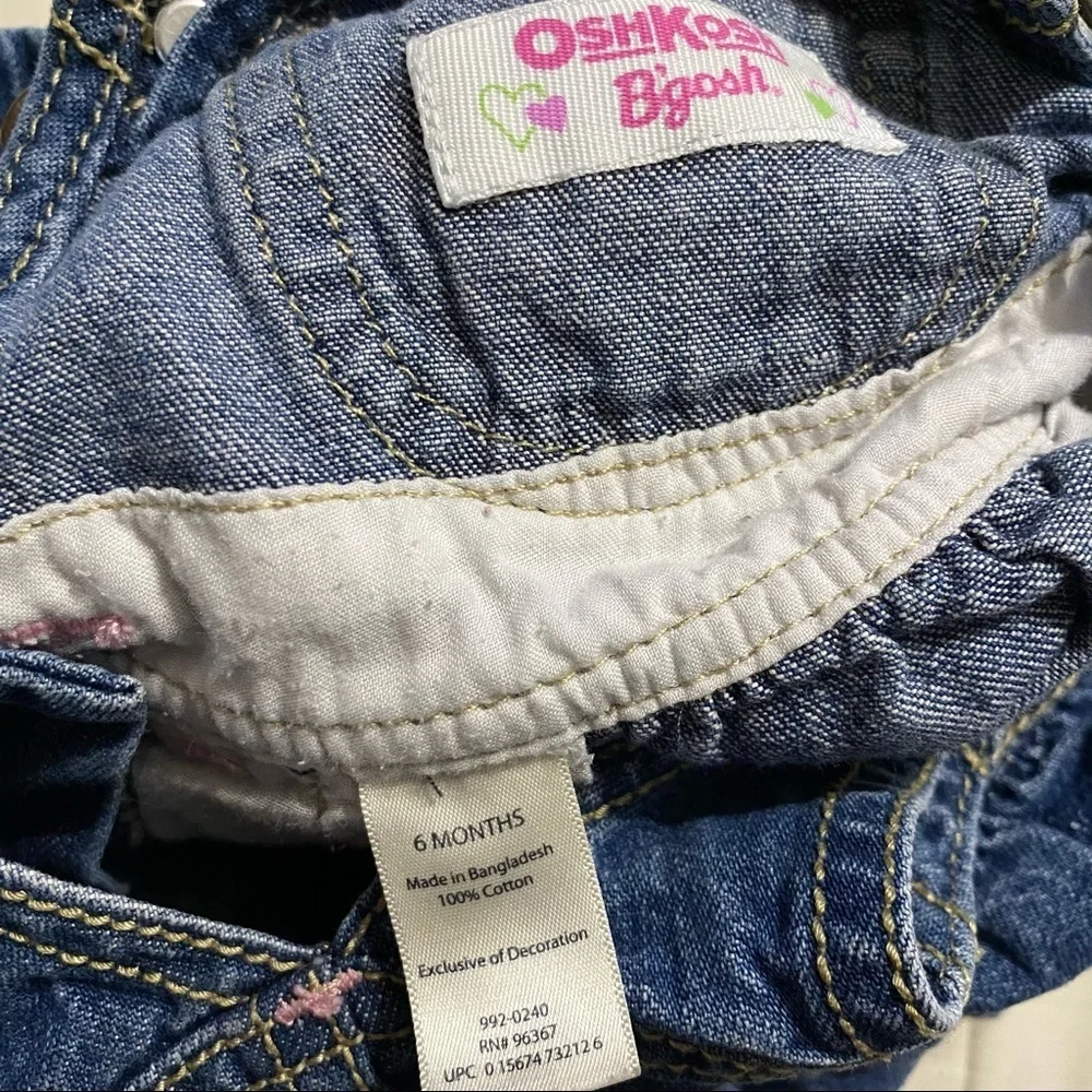 Oshkosh Blue Denim Floral Overall Dress